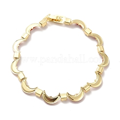 Rack Plating Iron Moon & Rectangle Link Chains Bracelet&nbsp;BJEW-I300-01G