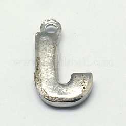 合金ラインストーン文字チャーム  白金金属色  文字.j  17x9.5x2mm  穴：1.5mm&nbsp;RB-A052-J01