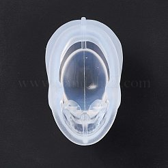 DIY 肖像彫刻 キャンドル作り シリコン像型  ハロウィンモチーフ  3dスカル  ゴーストホワイト  5x5.8x8.3cm  内径：6.1x3.3のCM&nbsp;DIY-E055-46