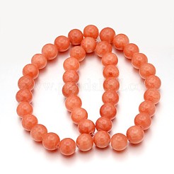 Natural Yellow Jade Beads Strands&nbsp;JBR10mm-34