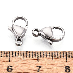 304ステンレススチール製ロブスタークロウ留め金  ステンレス鋼色  11.8~12.1x7x3.5mm  穴：1.6mm&nbsp;STAS-T065-12mm-34P