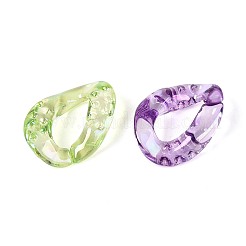 UVメッキ透明アクリルビーズ  虹色の  ツイスト  ミックスカラー  19x14x4mm  内径：11x5mm&nbsp;TACR-T029-03M