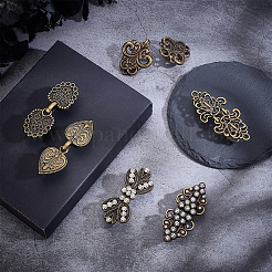 7Pcs 7 Styles Vintage Alloy Sweater Shawl Clips Brooches&nbsp;JEWB-ME0001-01