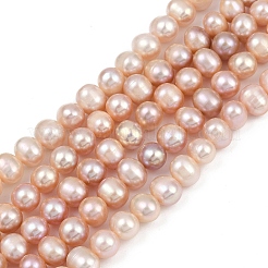 天然養殖淡水パールビーズ連売り  ポテト  グレード4a++  アザミ  7~8mm  穴：0.7mm  約54~55個/連  14.09~14.37インチ（35.8~36.5cm）&nbsp;PEAR-I007-07X-13B