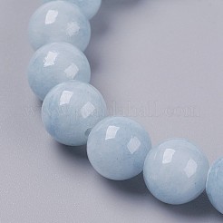 Natural Yellow Jade Beaded Stretch Bracelet&nbsp;BJEW-P209-M-6mm