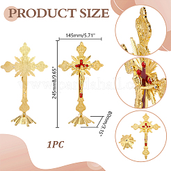 Religion Alloy Crucifix Cross Statue Display Decorations&nbsp;DJEW-WH0043-92