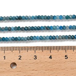 天然石アパタイトビーズ連売り  多面カット  ロンデル  3x2mm  穴：0.8mm  約190個/連  15.55''（39.5センチメートル）&nbsp;G-G155-A01-01