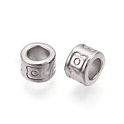304ステンレススチールビーズ  コラム  変色防止  ステンレス鋼色  6x4mm  穴：3.5mm&nbsp;STAS-V009-09P
