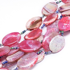 Natural Fire Crackle Agate Beads Strands&nbsp;G-L544-023