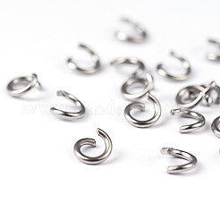 変色しにくい304ステンレススチール製オープン丸カン  ラウンド  ステンレス鋼色  21ゲージ  4x0.7mm  内径：2.4mm&nbsp;STAS-L176-25
