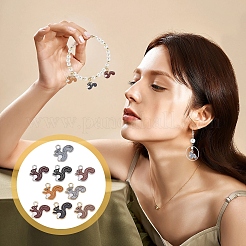 72個9スタイルアロイエナメルペンダント  リスチャーム  ミックスカラー  15~16x17~18x1.2~1.5mm  穴：1.8~2mm  8個/スタイル&nbsp;ENAM-PH0002-91