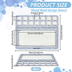 フェルトビーズデザインボード  DIY ビーズジュエリーブレスレットとアンクレット作成トレイ  長方形  グレー  239x300x6mm&nbsp;DIY-WH0419-98A-01