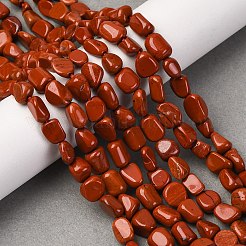天然石レッドジャスパービーズ連売り  ナゲット  タンブルストーン  7~12x6~8x5~7mm  穴：1mm  約43~44個/連  15.47~15.63''（39.3~39.7センチメートル）&nbsp;G-G146-A04-01