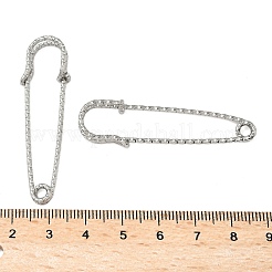 304 ステンレススチール安全ピンブローチ金具  ラペルピンを作るための4つのループが付いたキルトピン  ステンレス鋼色  50x14x5mm  穴：3mm&nbsp;STAS-K252-11E-P