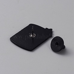 化学テーマのエナメルピン  バックパックの衣類用の黒合金ブローチ  ビーカー  30.5x21x2mm&nbsp;JEWB-WH0020-041E