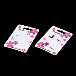 厚紙ヘアクリップ表示カード  花模様の長方形  濃いピンク  97x67x0.4mm  穴：9x26.5mm&nbsp;CDIS-R034-37