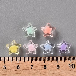 透明なアクリルビーズ  二層ビーズ  多面カット  スター  ミックスカラー  10.5x11x7mm  穴：2mm&nbsp;X-TACR-S152-01A