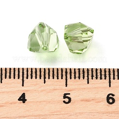ガラス模造オーストリアクリスタルビーズ  ポリゴン  多面カット  緑黄  7x7.5x7.5mm  穴：1.2mm&nbsp;GLAA-P071-02A-17