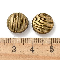 チベット風合金ビーズ  カドミウムフリー＆鉛フリー  フラットラウンド  アンティークブロンズ  11.5x5mm  穴：1.4mm  約416個/1000g&nbsp;TIBE-P003-48AB