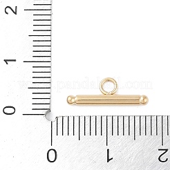 304ステンレススチールトグル留め具  バー  14KGP本金メッキ  15x5x2mm  穴：2mm&nbsp;STAS-L022-426G