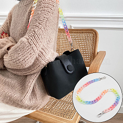 Rainbow Color Acrylic Curb Chain Bag Strap&nbsp;FIND-WH0143-47A
