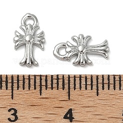 真鍮チャーム  カドミウムフリー＆ニッケルフリー＆鉛フリー  クロスチャーム  プラチナ  10x6x2mm  穴：1mm&nbsp;KK-U045-06P