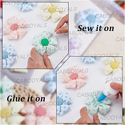 10個 5色ポリエステルフラワー  DIY 裁縫装飾品  ミックスカラー  73x23mm  2個/カラー&nbsp;DIY-CY0002-59