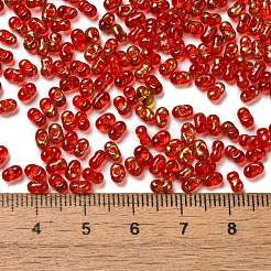 塗装ガラスシードビーズスプレー  ピーナッツ  レッド  4~5x2~2.5x2~2.5mm  穴：0.8~0.9mm  約8500個/ポンド&nbsp;SEED-F005-06A-02