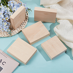 5Pcs 2 Styles Basswood Square Block&nbsp;WOOD-BC0001-40