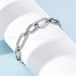 304 Stainless Steel Oval Link Chain Bracelets for Men Women&nbsp;BJEW-G725-11P
