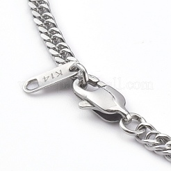 Non-Tarnish 304 Stainless Steel Diamond Cut Cuban Link Chain Necklaces&nbsp;NJEW-JN03368-01