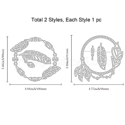 GLOBELAND 2Pcs 2 Style Carbon Steel Cutting Dies Stencils&nbsp;DIY-DM0003-60