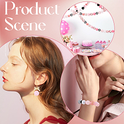 アクリル＆樹脂の丸型ブレスレットのDIYジュエリーキット  ミックスカラー  20~53x3~19mm  穴：2~3mm&nbsp;DIY-SC0026-23