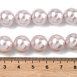 電気めっきシェルパールビーズ連売り  ラウンド  ライラック  12mm  穴：0.9mm  約34個/連  15.87''（40.3センチメートル）&nbsp;BSHE-G041-12mm-06
