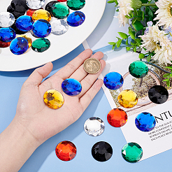 60Pcs 6 Colors Flat Back Acrylic Rhinestone Cabochons&nbsp;OACR-OC0001-16A