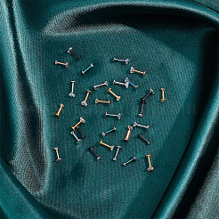 30Pcs 15 Style Cubic Zirconia Lip Rings&nbsp;EJEW-AN0003-65