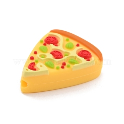 食品グレードの環境に優しいシリコーン焦点ビーズ  ピザ  カラフル  26x19.5x7mm  穴：2mm&nbsp;SIL-F002-04