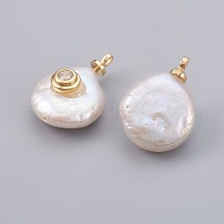 Natural Cultured Freshwater Pearl Pendants&nbsp;PEAR-F008-20G