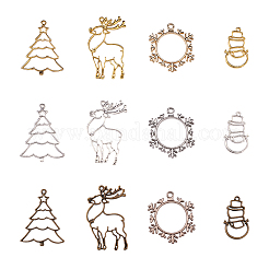 Alloy Open Back Bezel Pendants&nbsp;PALLOY-OC0001-20