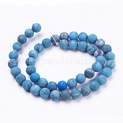 Dyed Natural Map Stone/Picasso Stone/Picasso Jasper Beads Strands&nbsp;X-G-F520-52-6mm
