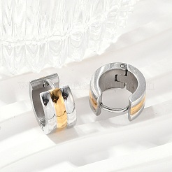 304 Stainless Steel Polishing Effect Hoop Earrings&nbsp;EJEW-M001-36GP-A