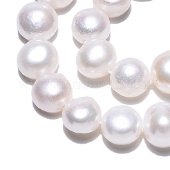 天然養殖淡水パールビーズ連売り  研磨両側  乳白色  8~9.5x8~10x5~7mm  穴：0.6mm  約40~41個/連  14~14.17''（35~36センチメートル）&nbsp;PEAR-N014-08H