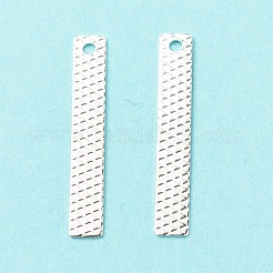 真鍮チャーム  長持ちメッキ  カドミウムフリー＆鉛フリー  長方形  925銀メッキ  20x3x0.2mm  穴：1.2mm&nbsp;LS-KK-F831-023B-S-RS