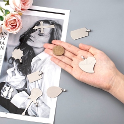 201 Stainless Steel Heart Stamping Blank Tag Pendants&nbsp;STAS-PH0018-77