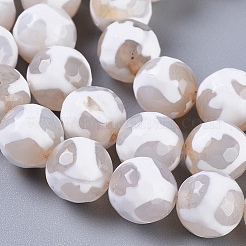Tibetan Style Turtle Back Pattern dZi Beads Strands&nbsp;X-G-G036-8mm-6