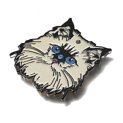 印刷されたアクリルパーツ  猫の形  トウモロコシの穂の黄色  29.5x29.5x2mm  穴：1.8mm&nbsp;OACR-P033-01A