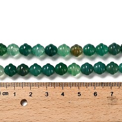 天然グリーンオニキスアゲート（染色・加熱）ビーズ連売り  鐘  8~8.5x8mm  穴：1mm  約45個/連  13.78''（35センチメートル）&nbsp;G-G203-02C