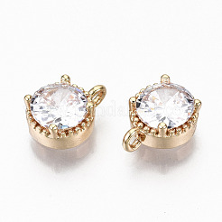 Brass Glass Rhinestone Charms&nbsp;GLAA-S179-32-RS