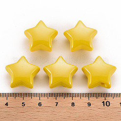 不透明なアクリルビーズ  パールカラーの  スター  ゴールド  20.5x21x12.5mm  穴：3.5mm&nbsp;MACR-S372-02B-81