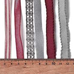 18 ヤード 6 スタイルのポリエステル リボン  DIY手作りクラフト用  髪のちょう結びとギフトの装飾  赤いカラーパレット  ミックスカラー  3/8~1/2インチ（10~12mm）  約3ヤード/スタイル&nbsp;SRIB-C001-D05